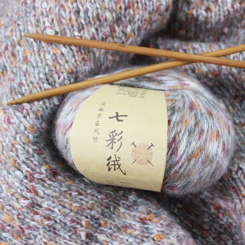 Varmt farverigt tykt garn alpaca uld håndstrikke tørklæde nål diy bomuld hæklet tråd