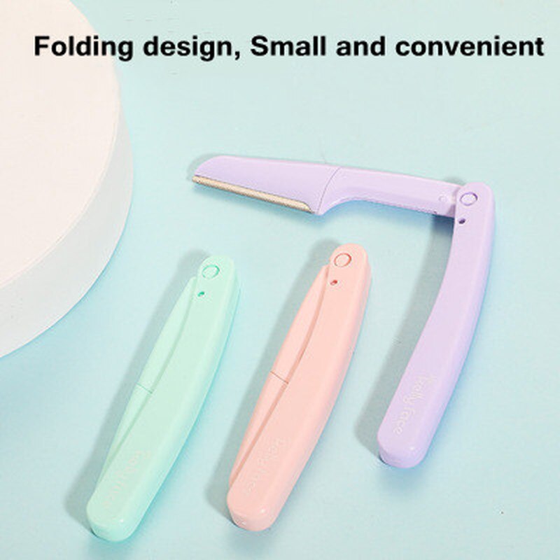 3 Stks/set Vouwen Wenkbrauw Trimmer Wenkbrauw Schaar Voor Beginners Veiligheid Schrapen Wenkbrauw Scheermes Schoonheid Dermaplaning Gereedschap