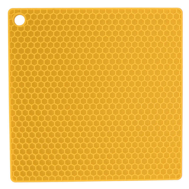 Magnetron Mat Anti-Brandwonden 17X17Cm Eenvoudig Te Reinigen Temperatuur Slip Isolatie Mat Voor Keuken: YELLOW
