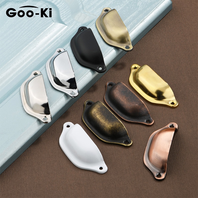 10 stuks goo-ki antieke kast kast beker meubel ladekast schelp handgrepen kastgreep antieke messing meubelgreep