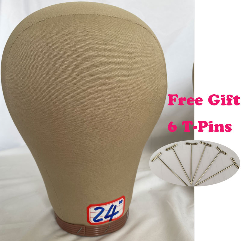 21-23 Inch Wig Head Cork Canvas Block Head for Making Wigs Mannequin Head With Stand Head Pins: Blue