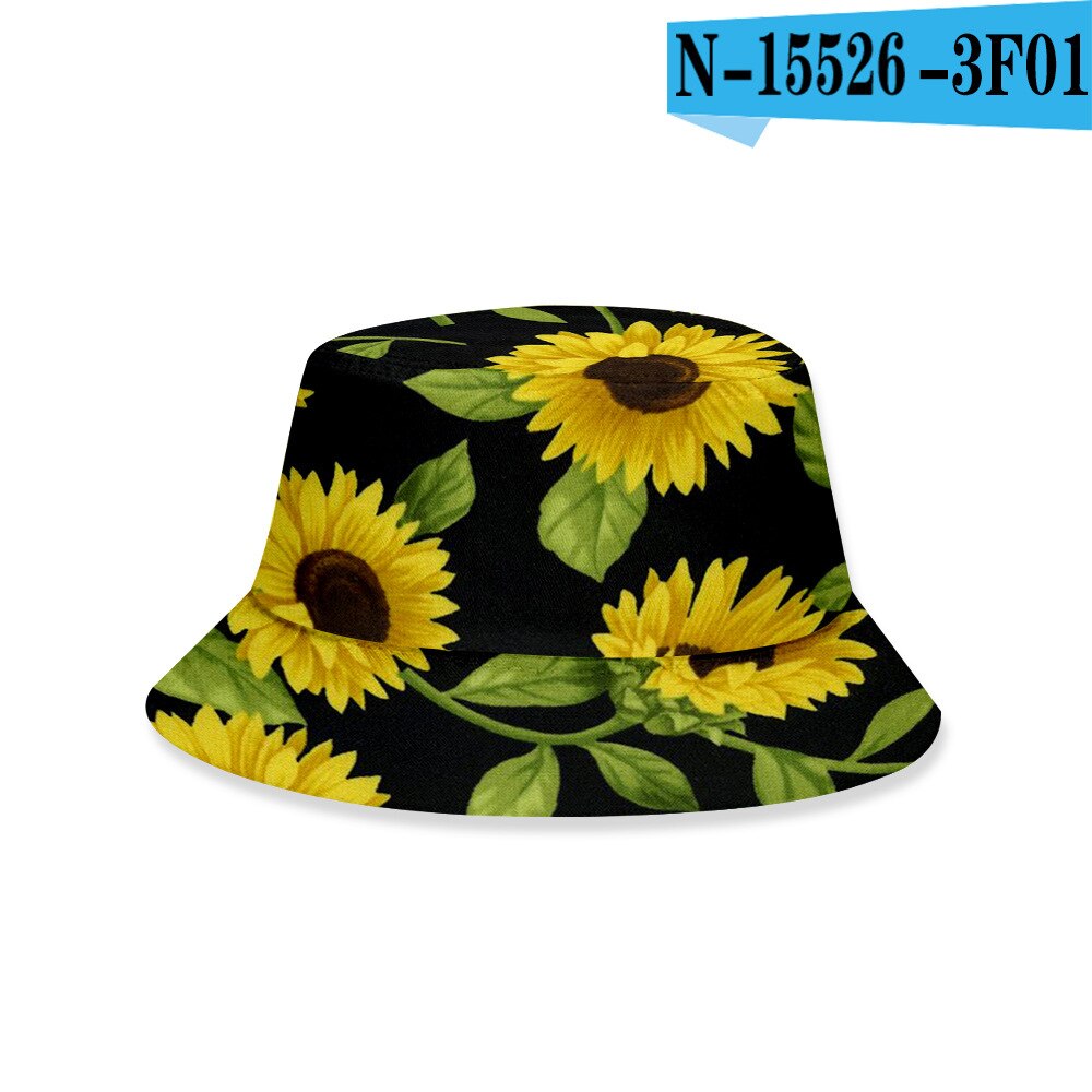Mode Zomer Vrouwen Emmer Hoed Voor Vrouwen Bloem Katoenen Strand Zon Hoeden Omkeerbaar Bloemen Cap Visser Hoed: 4