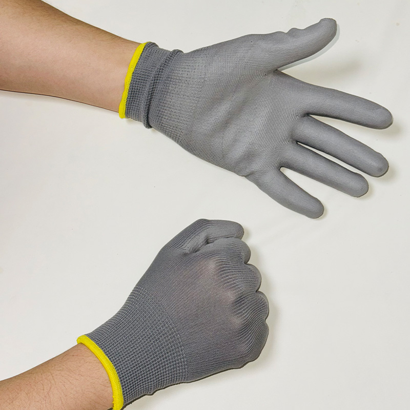 Guantes de poliuretano con revestimiento de PU para hombres y mujeres, guantes de trabajo de seguridad duraderos, suministros de reparador de carpintero, sin logotipo, 12/24 pares