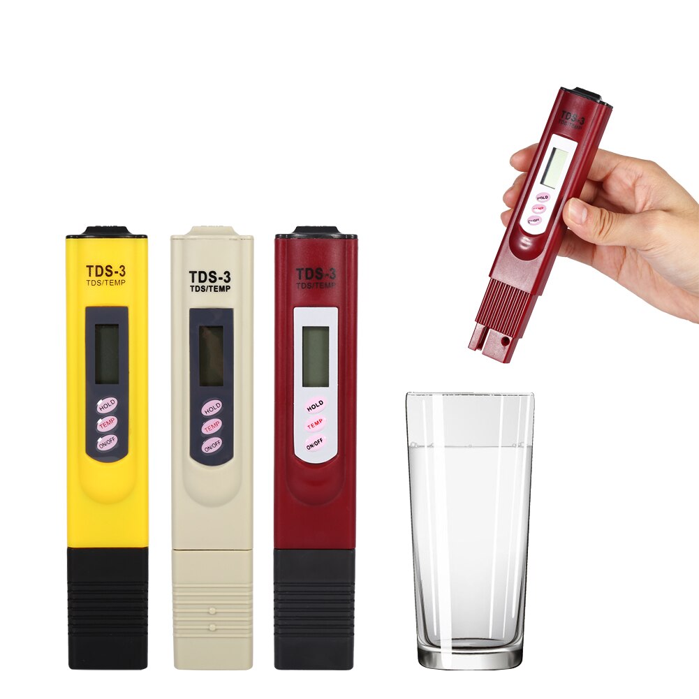 Digital TDS Meter LCD PH Meter Pen Aquarium Swimming Water Analysis Meter Water Purity Check 0-9999 ppm