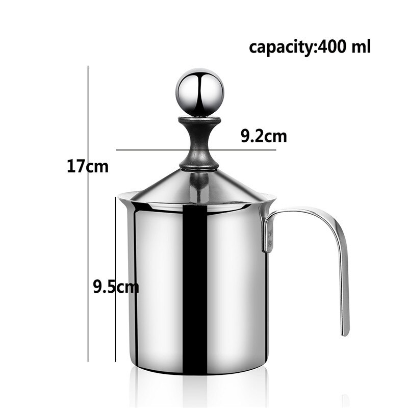 400/800 Ml Rvs Melkopschuimer Double Mesh Melkopschuimer Voor Cappuccino Latte Melk Kannen Handleiding Coffeeware Keuken gadgets