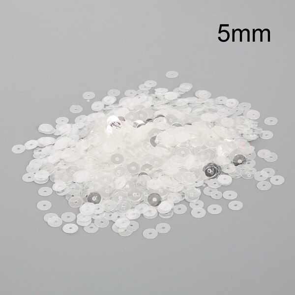 Wit/Mix Kleur 3/4/5/6mm (1500-10000 stks) ronde Platte Sequin, voor sieraden maken kleding accessoires diy art decoratie: 5mm White 2700pcs