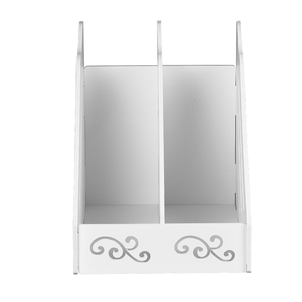 Boek Tijdschrift Houder Desk Organizer Briefpapier Opslag Stand Plank Rack Desktop Bestand Rek Opslag Artefact multi-layer: WHITE