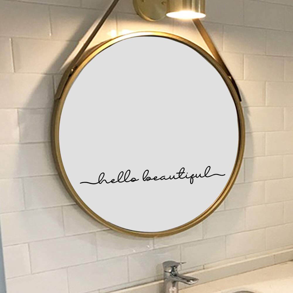Hello Beautiful Inspirational Quotes Mirror Decal Vinyl Decal Handmade Products Decorative Accessories: Style 2