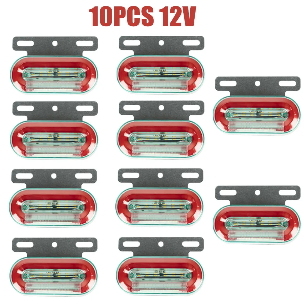 Truck Clearance Lights 12/24V LED Trailer Side Marker Lights Turn Signal Lamp Red White Amber Lorry Tractor Tail Light: Red
