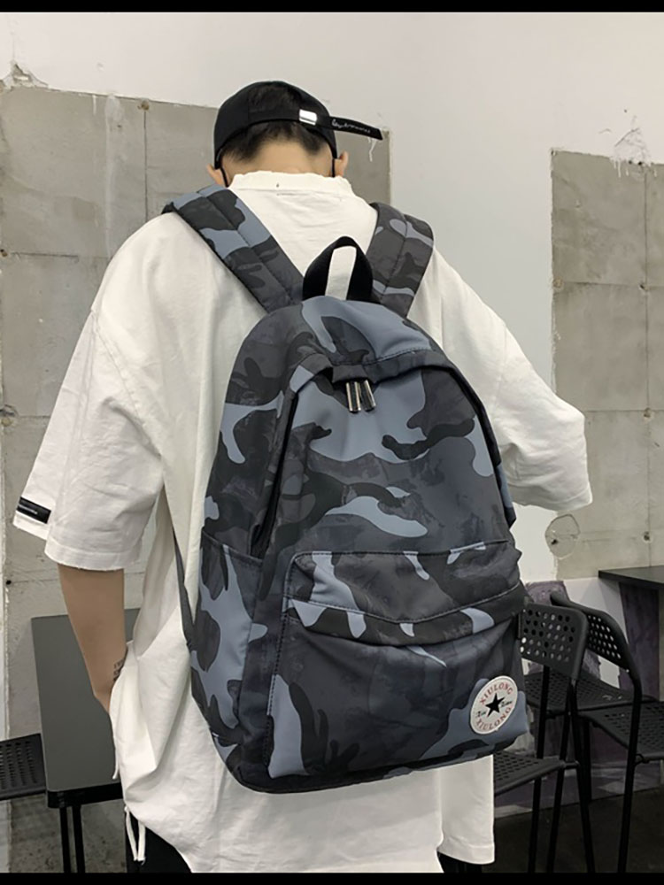 Camouflage Nylon Rugzak Voor Vrouwen 2022 Mode Grote Capaciteit Studenten Vrouwen Backbags Leisure Ademend Vierkante Zakken: Blauw