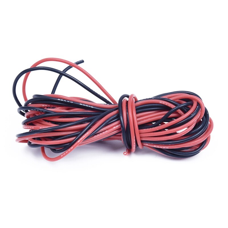 2X 26 Gauge & 20 Gauge & 24 Gauge Awg Silicone Rubber Wire Cable Red Black Flexible (Total 6 Pcs)