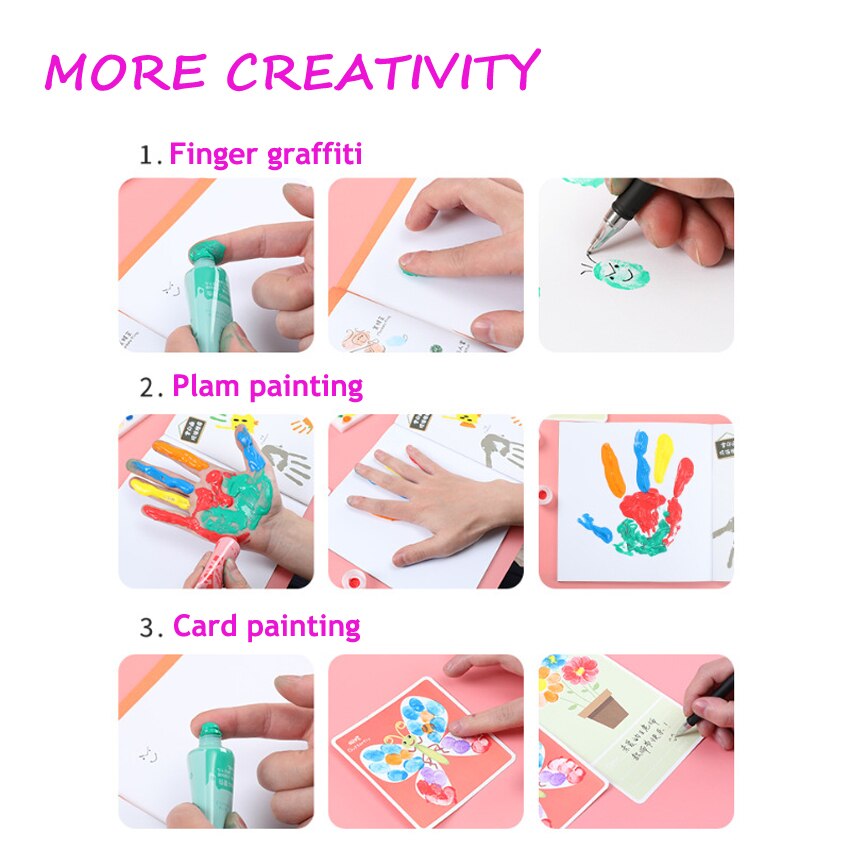 Finger Kids Painting Set Year Box With Blank Canvas Panel Christmas For Artists Kit School Graffiti Liquid Pigment