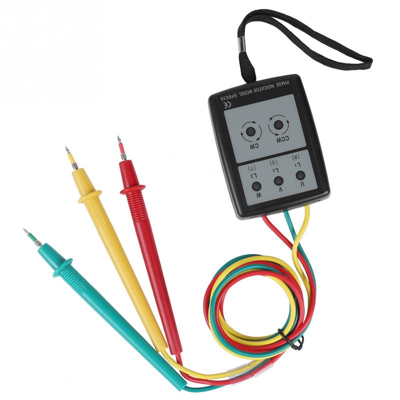 SP8030 Digital Phase Rotation Indicator LED Buzzer Phase Sequence Meter 200 V-480V AC 3 Phase Indicator