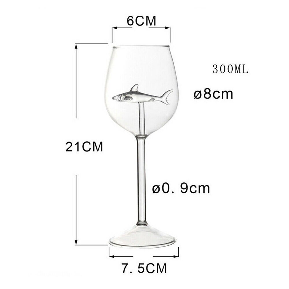 300ml Wine Glasses Cup Shark Red Wine Glass Bottle High Heel Shark Red Wine Whiskey Cup for Drinking Party Supplies