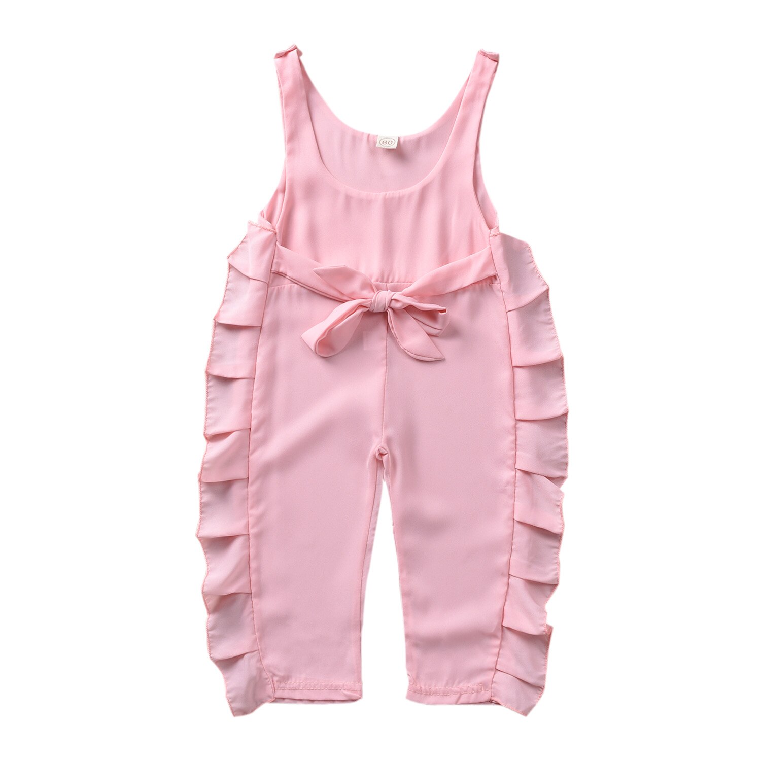 1-6 años niños pequeños volante para niña pequeña pantalones babero mono monos trajes traje de sol: pink / 5