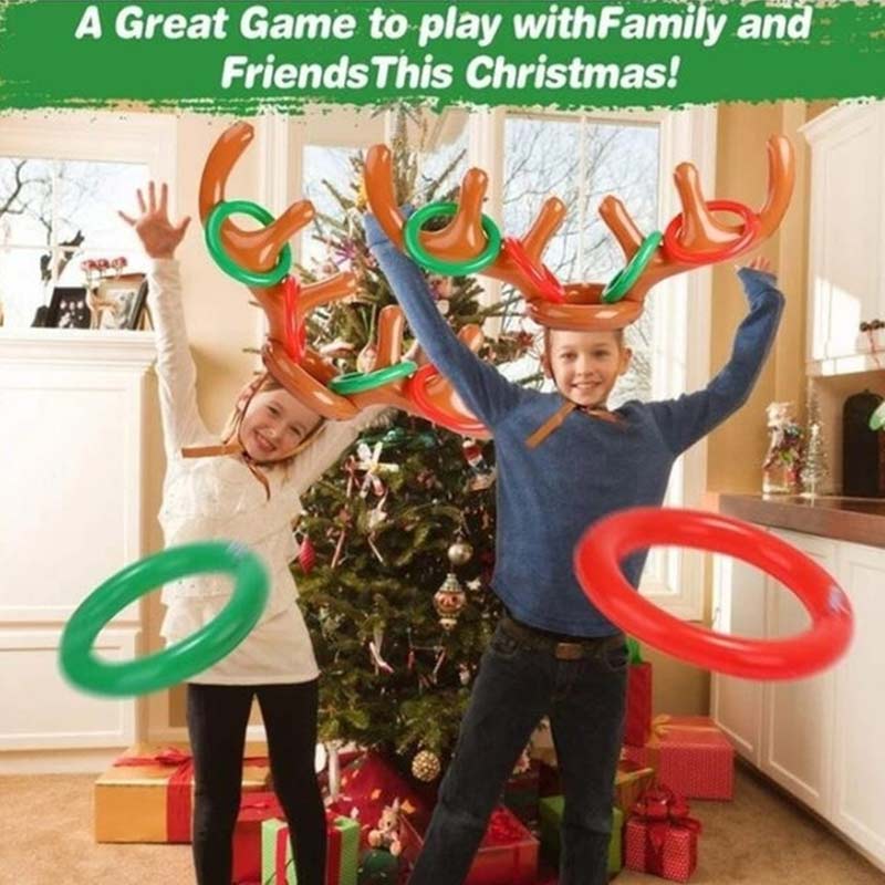 Kerst Rendier Kerst Hoed Gewei Ring Toss Party Game Speelgoed Kerst Xmas Party Decoratie Item