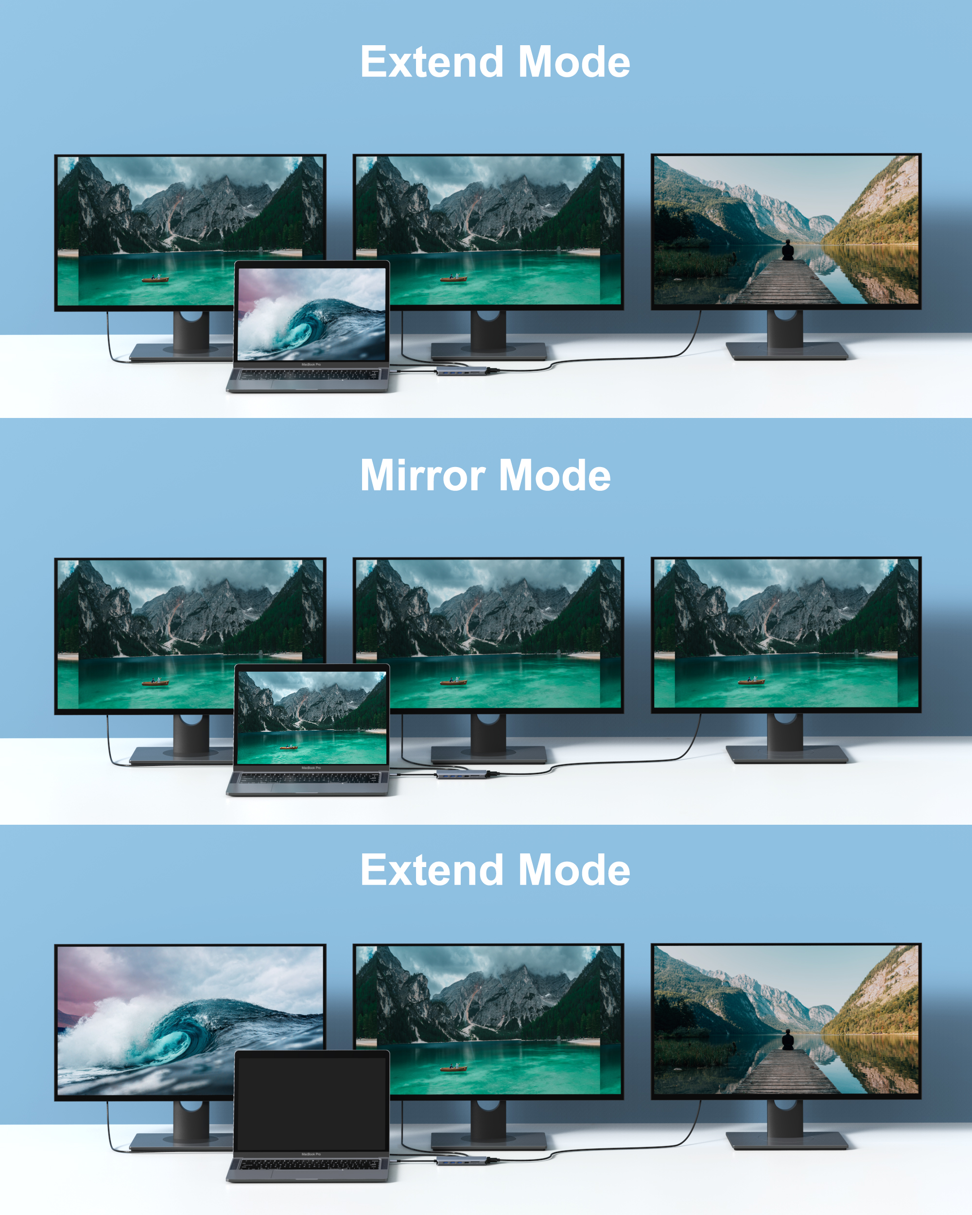 MOKiN-Station d'accueil VGA Gigabit pour touristes, hub USB de type C, 4K 60Hz, 3 USB 3.0 SD/TF, adaptateur PD100W pour MacPlePro Air Dallas M2