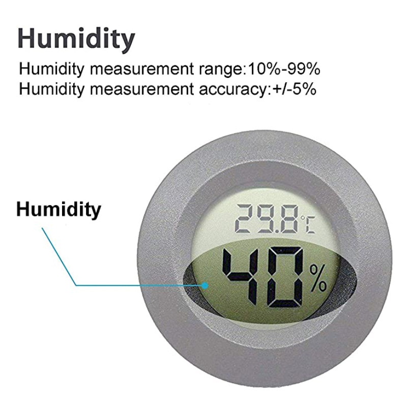 1~10pcs Mini Hygrometer Thermometer Fahrenheit or Celsius Meter Digital LCD Monitor Indoor Room Round Humidity Temperature Gauge