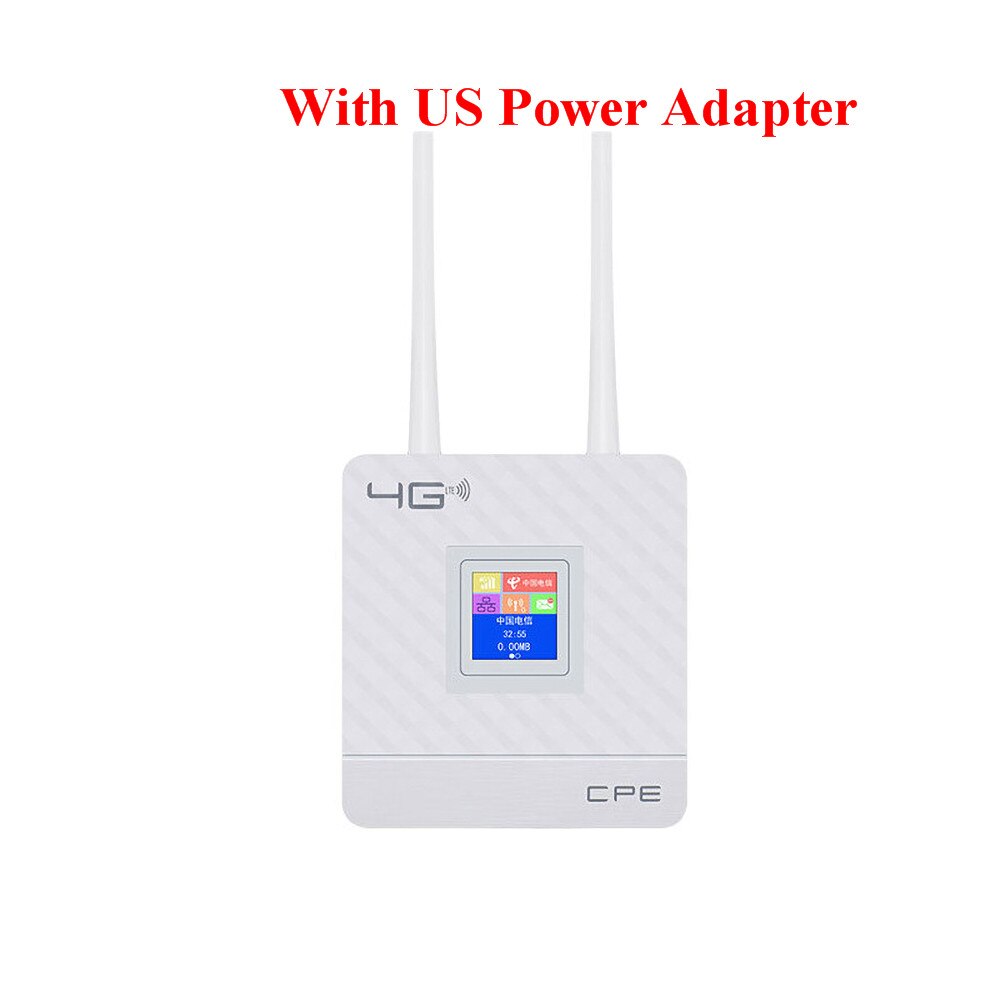 Rj45 wan/lan porta 4g lte desbloquear 300mbps cpe cartão sim roteador wi-fi sem fio com 2 antena externa hotspot modem dongle: US plug