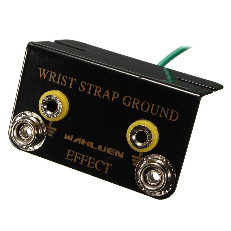 Durable Green Mayitr Anti Static Socket L Shaped ESD Ring Terminal Cable Ground for Wrist Strap Table Mats