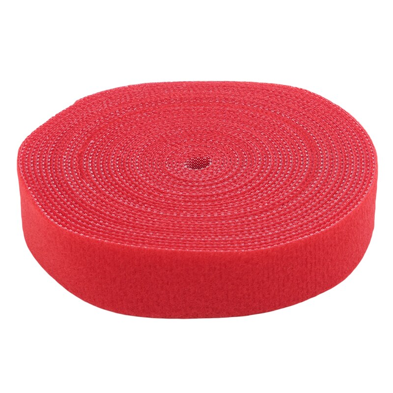1 Roll 2cm*5m Color Magical Glue Self-adhesive Tape Strap Hoop Loop Strap Closure Tape Scratch Roll Fastening Tape: red