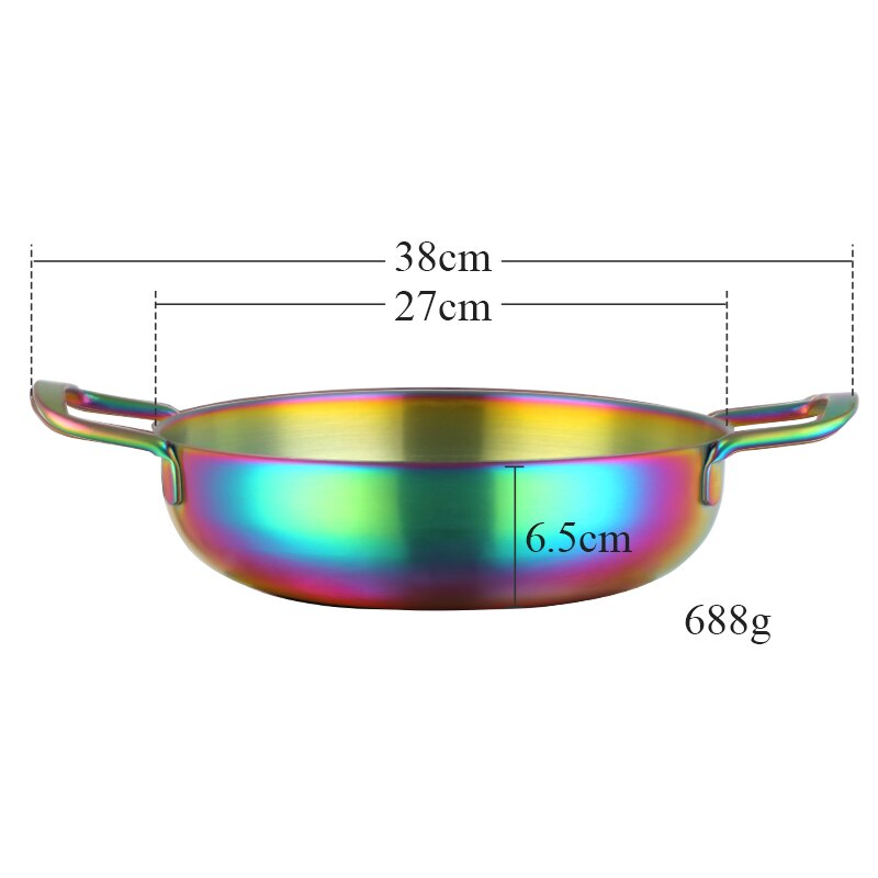 1Pc Rvs Soeppan Zee Voedsel Potten Verdikte S &amp; L Noedels Pot Keukengerei Potten En Pannen single-Layer Koreaanse Kookgerei: L-Rainbow no.0