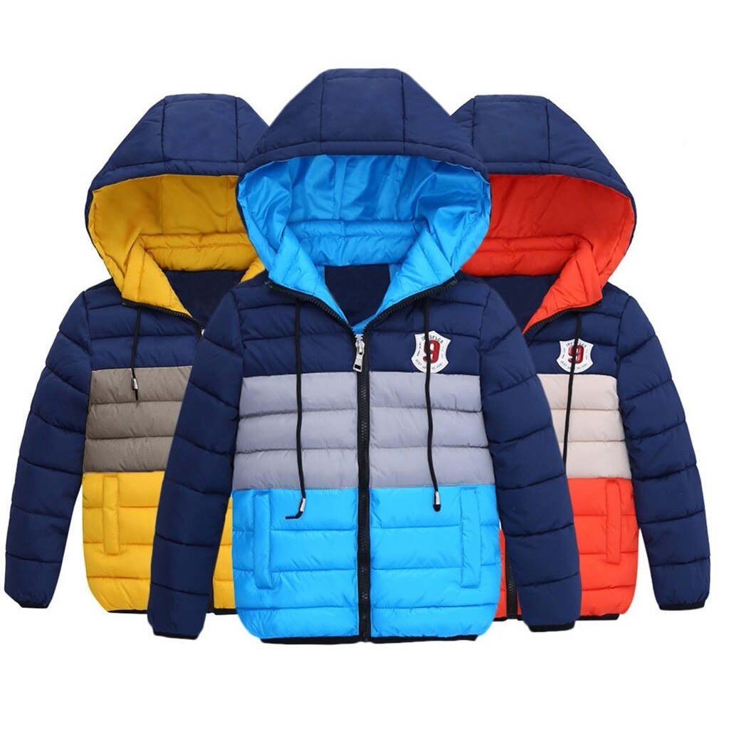 Inverno macacão crianças Inverno Criança das Crianças Listrado Impresso Moletom Com Capuz Zipper Casacos Manter as crianças quentes Jaqueta зимний комбинезон дети