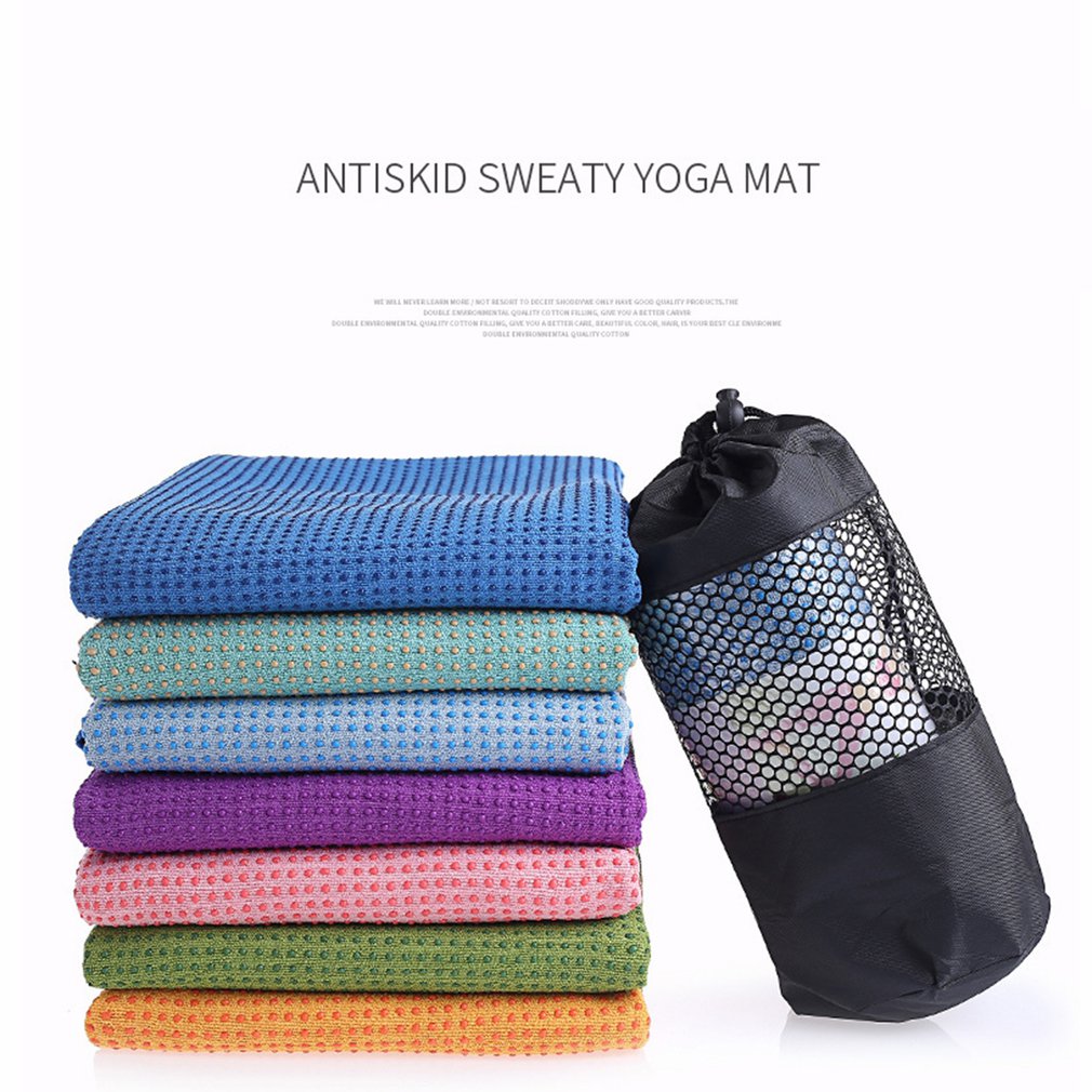 Yoga Mat Towel - 183x63cm - Microfiber Anti-Skid Cover - Exercise Equipment with Bag