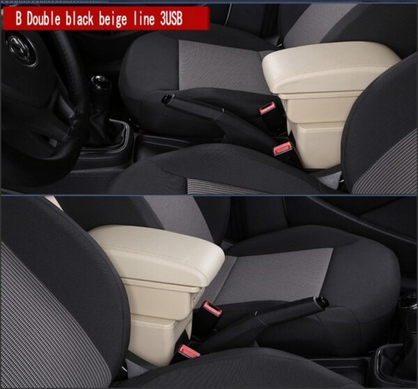 Für Chevrolet Funken III armlehne Kasten Universal- Wagen center konsole änderung zubehör doppel angehoben mit USB: B-Beige