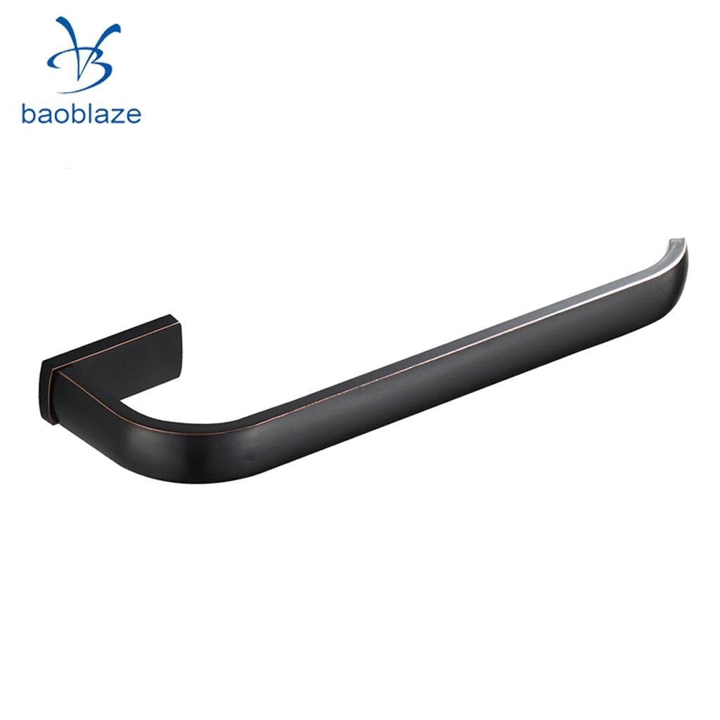 Wall Mounted Brass Bathroom Towel Rack Towel Rail Bar Single Rod Bath Towel Shelf Hanger for Home Hotel: Black