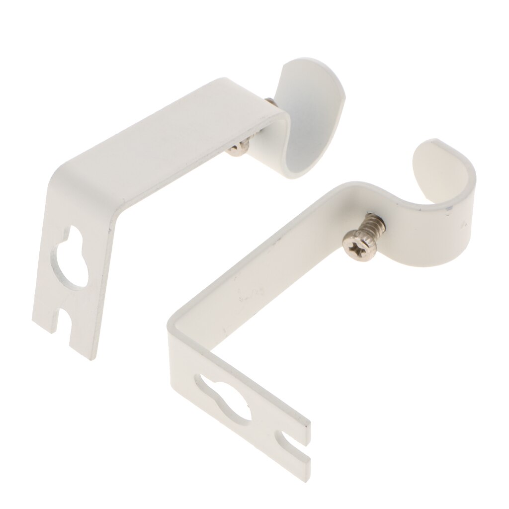 Set Van 2 Stuks Verstelbare Gordijn Staaf Muur Beugel Haken, Zwart