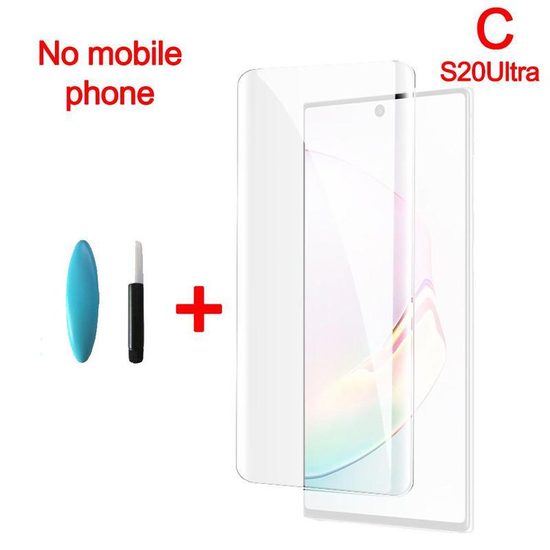 Egnet til samsung  s20uv uv herdet glass  s20 pluss filmbeskytter få øye på  s20 ultrauv telefon til samsung lim mobilskjerm  n4 i 5: C