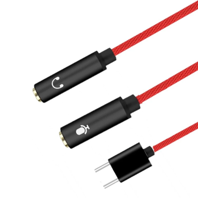 Tarjeta de sonido USB C tipo C a conector de 3,5mm interfaz de Audio adaptador de micrófono para auriculares tarjeta de sonido para micrófono altavoz