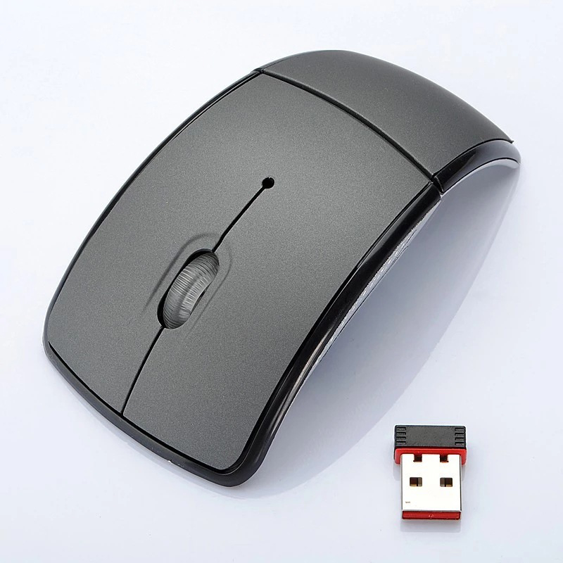 Vaorlo 2.4g mini trådløs mus sammenleggbar reise bærbar usb-mottaker optisk ergonomisk kontormus for pc bærbar mus spillere: Grønn