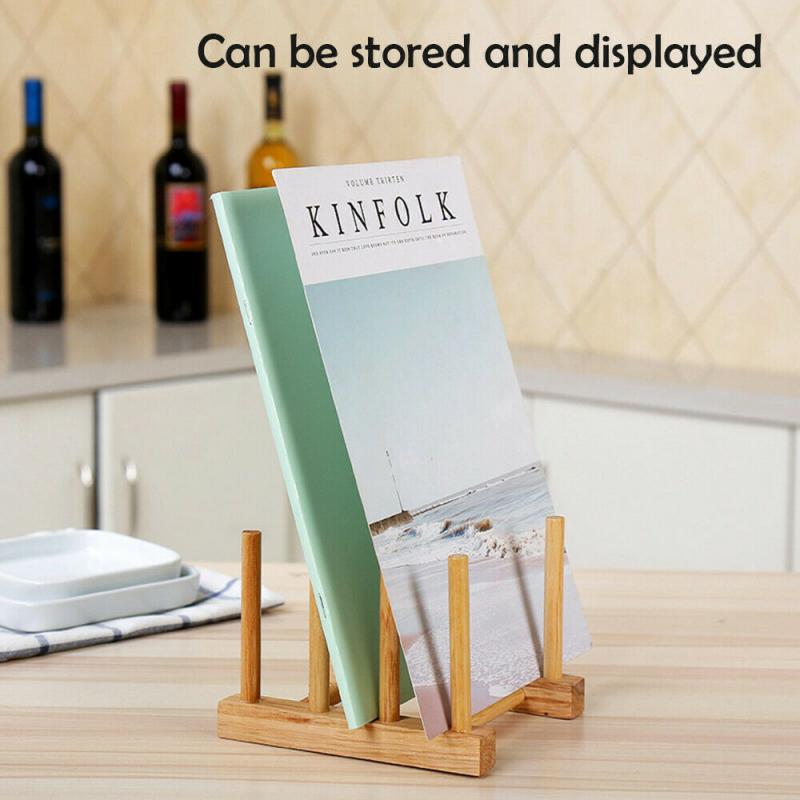 Bamboo Dish Pot Lid Shelf Rack Dishes Plate Drainboard Drying Drainer Storage Rack Pan Cover Stand Kitchen Cabinet Organizer