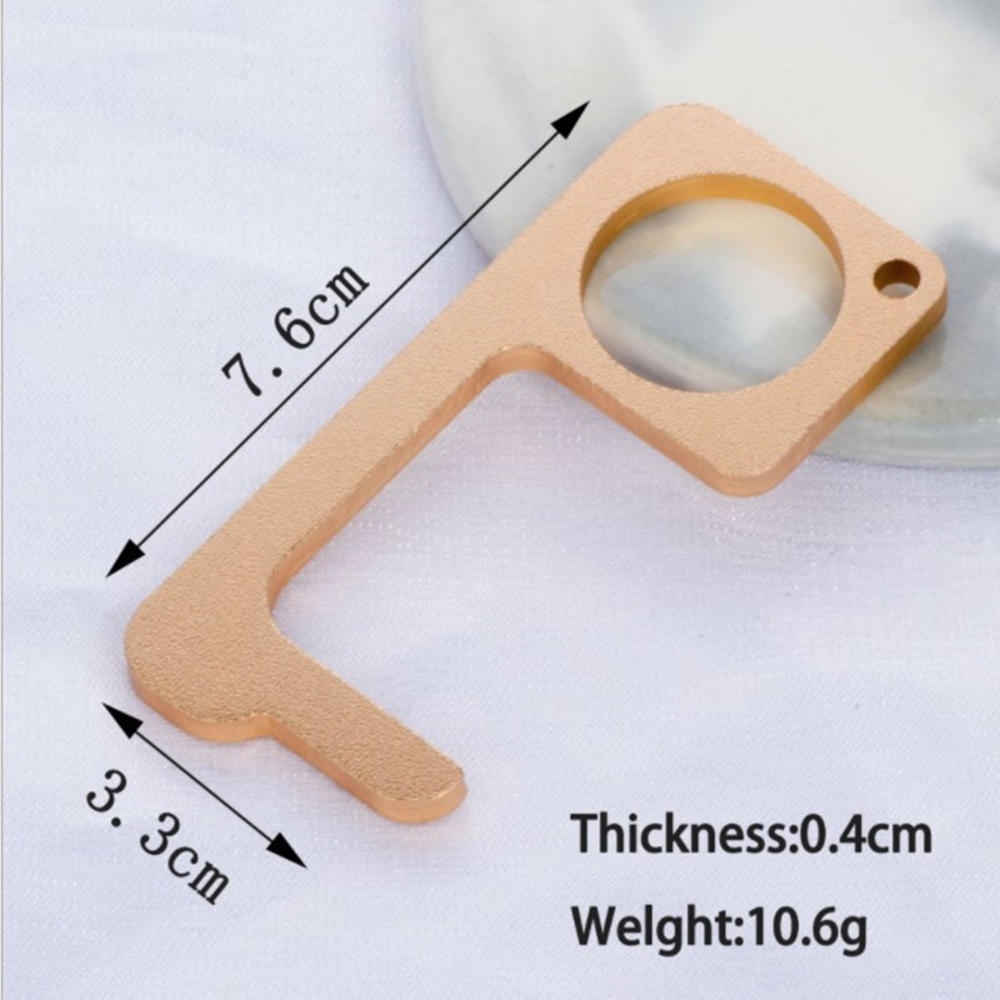Multi-functional Anti-contact Key Chain Protection Against Epidemic And Anti-virus Easy Pull Button Isolation Portable Door Open: Orange