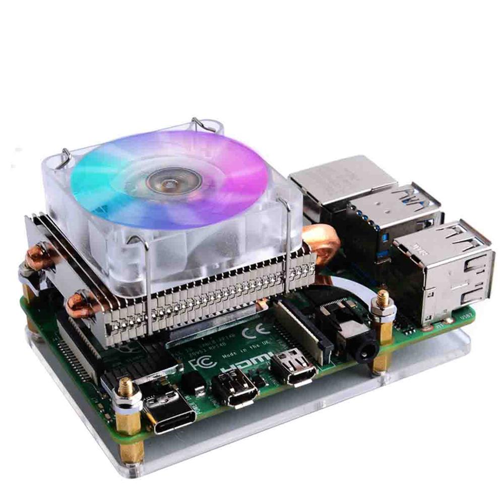 52Pi EP-0112 Low-Profile ICE Tower Cooler for use with Raspberry Pi 4B/3B+/3B