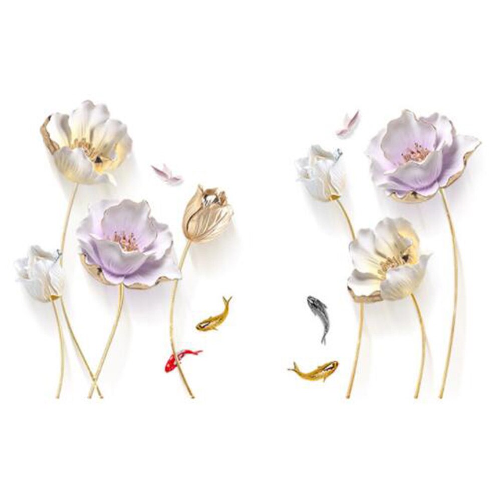 Chinese Style Flower 3D Wallpaper Wall Stickers Living Room Bedroom Bathroom Home Decor Decoration Poster