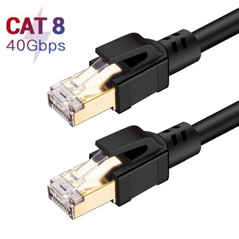 Cat 8 Ethernet Cable with Shielding, 26AWG 40Gbps 2000Mhz SFTP Jumper, High-Speed Cat8 LAN Network RJ45 Cable