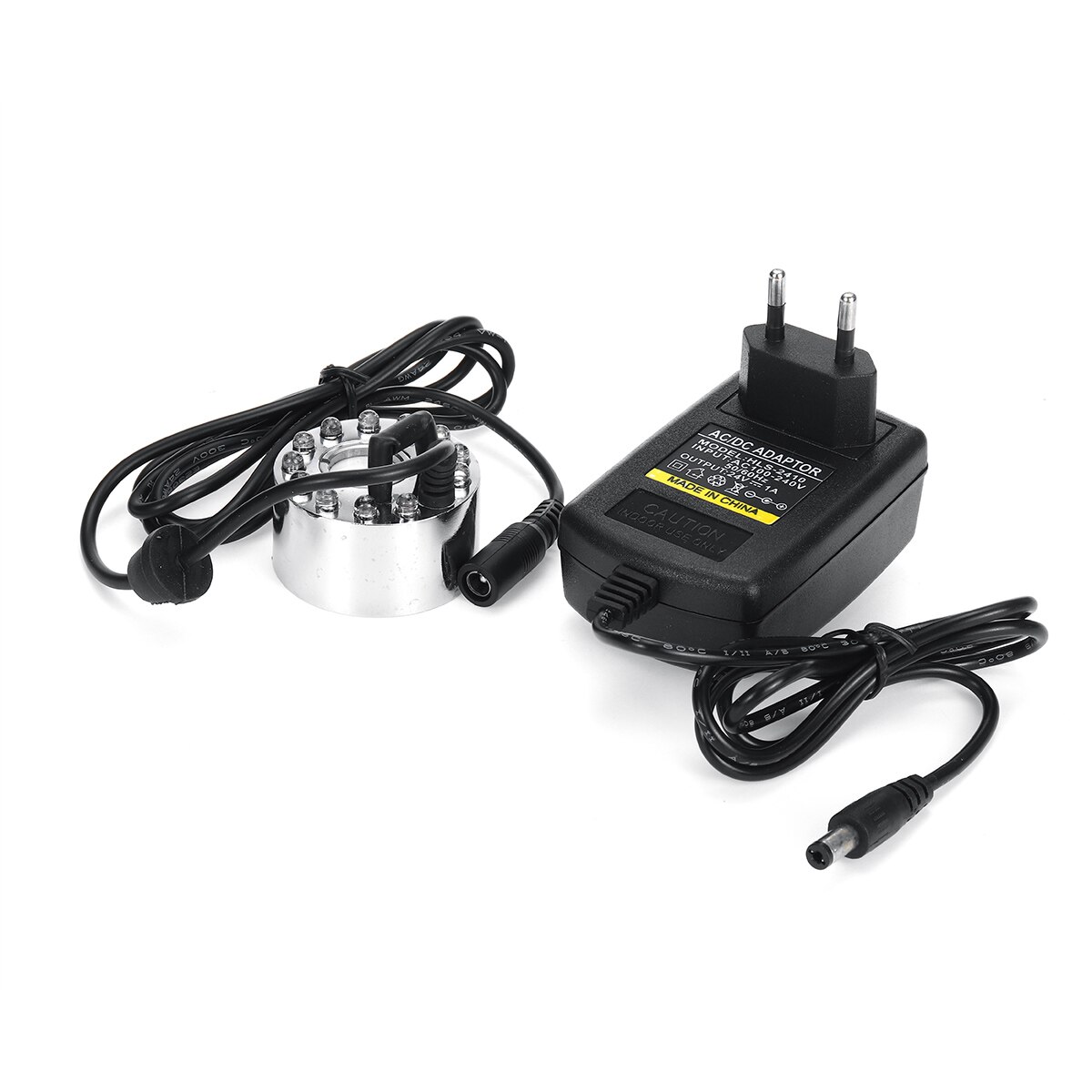 Ultrasonic Mist Maker 12 LED 24V Color Change Aquarium Air Humidifier Water Fountain Indoor Pond Fog Machine With Adapter: EU plug