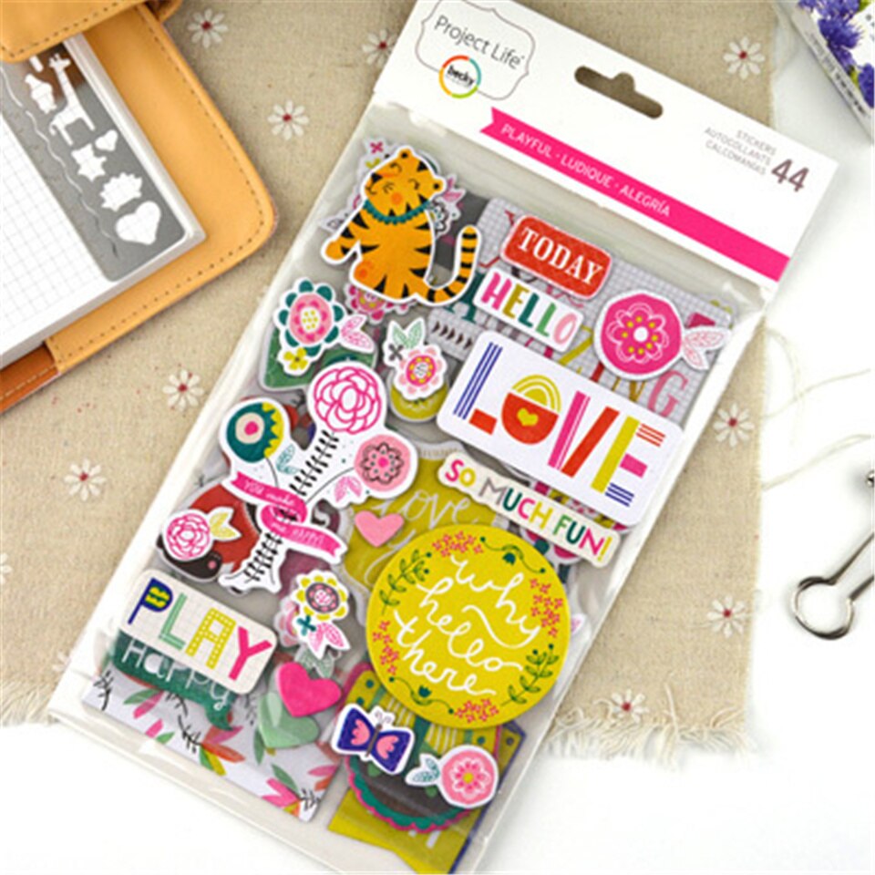 Reisthema drielaags karton papieren stickers kits stansen voor doe-het-zelf scrapbooking junk journal album sticker kaart maken  s074