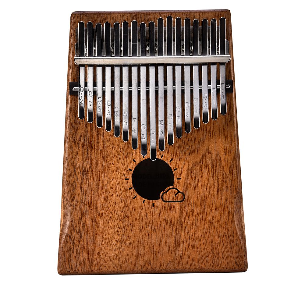 Piano Kalimba Mbira Calimba de 17 teclas, Pulgar de caoba sólido africano, dedo con bolsa, teclado, instrumento Musical de madera Marimba