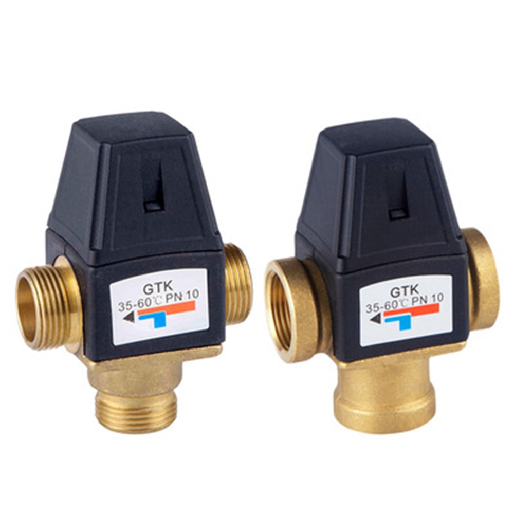 Brass DN20/DN25 Male Female Thread Brass thermostatic mixing valve and cold water automatic thermostatic mixing valve