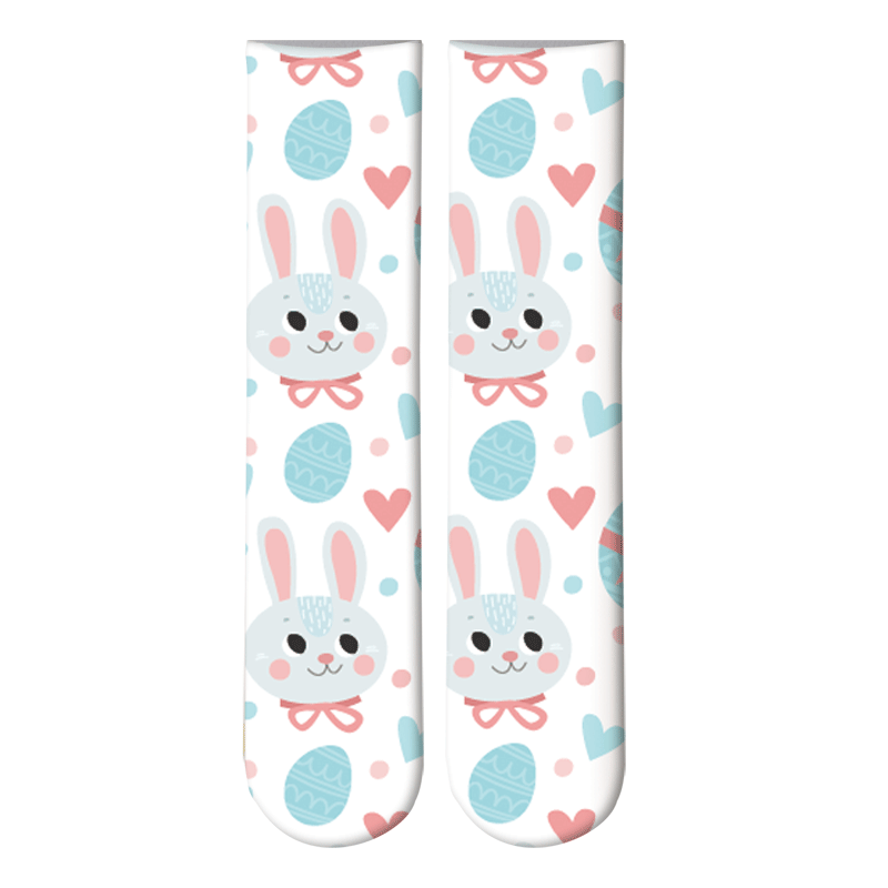 3D easter Print Socks Unisex Crew Long Socks Soft Casual Cute Cotton Socks Children rabbit egg girl sock