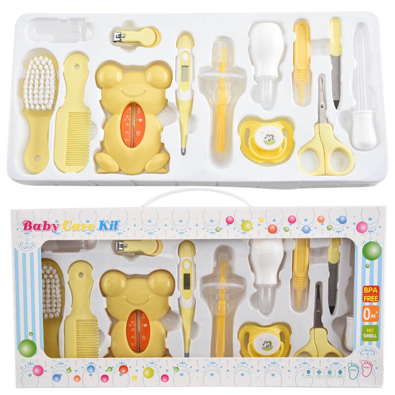 13Pcs/set Infant Health Care Set Baby Nursing Kids Safety Nail Clippers Scissors Thermometer Kit Hairbrush Newborn Care CL5822