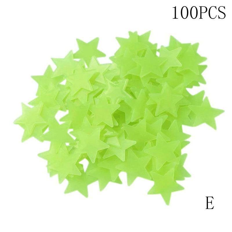 100 stücke 3cm Leuchtende Sterne Aufkleber Diy freundlicher Wohnzimmer Schlafzimmer Zauberstab 3-farbe Gemischt Sterne Aufkleber Hause sternenklar Dekor Zubehör: E