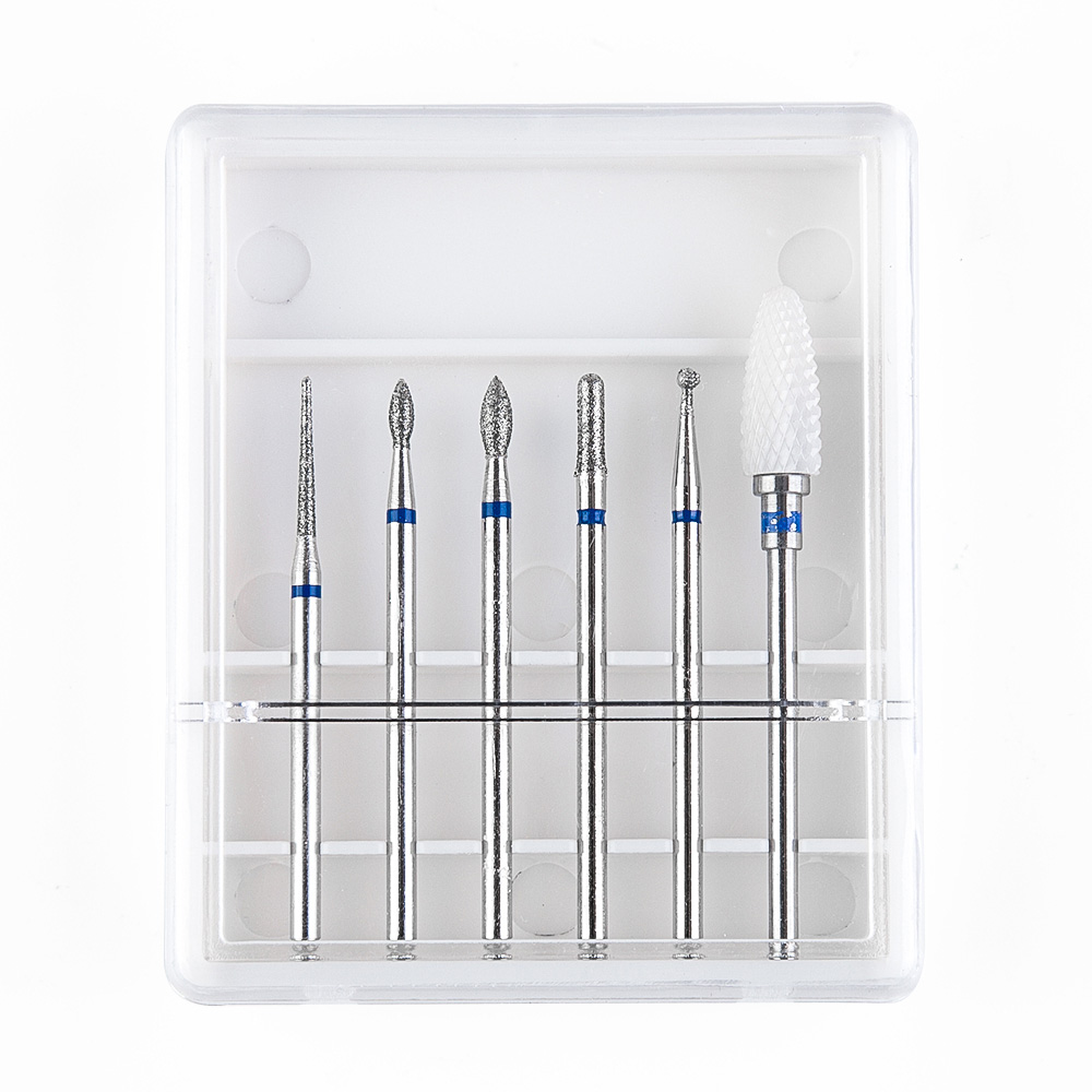 6 sztuk ceramiczne diamentowe wiertarka robić paznokci zestaw frez robić manicure obrotowy rzep czyste bity maszyna elektryczna Sztuka akcesoria: 3