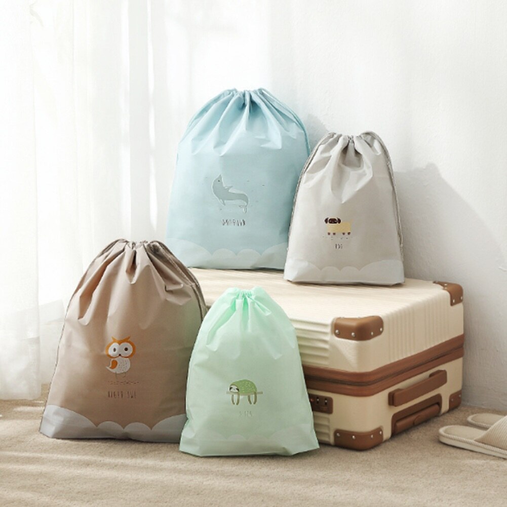 Women Cute Beauty Waterproof Drawstring Makeup Cosmetic Travel Toiletry Bag Packing Organizers Bags Cute Animals Drawstring Bags