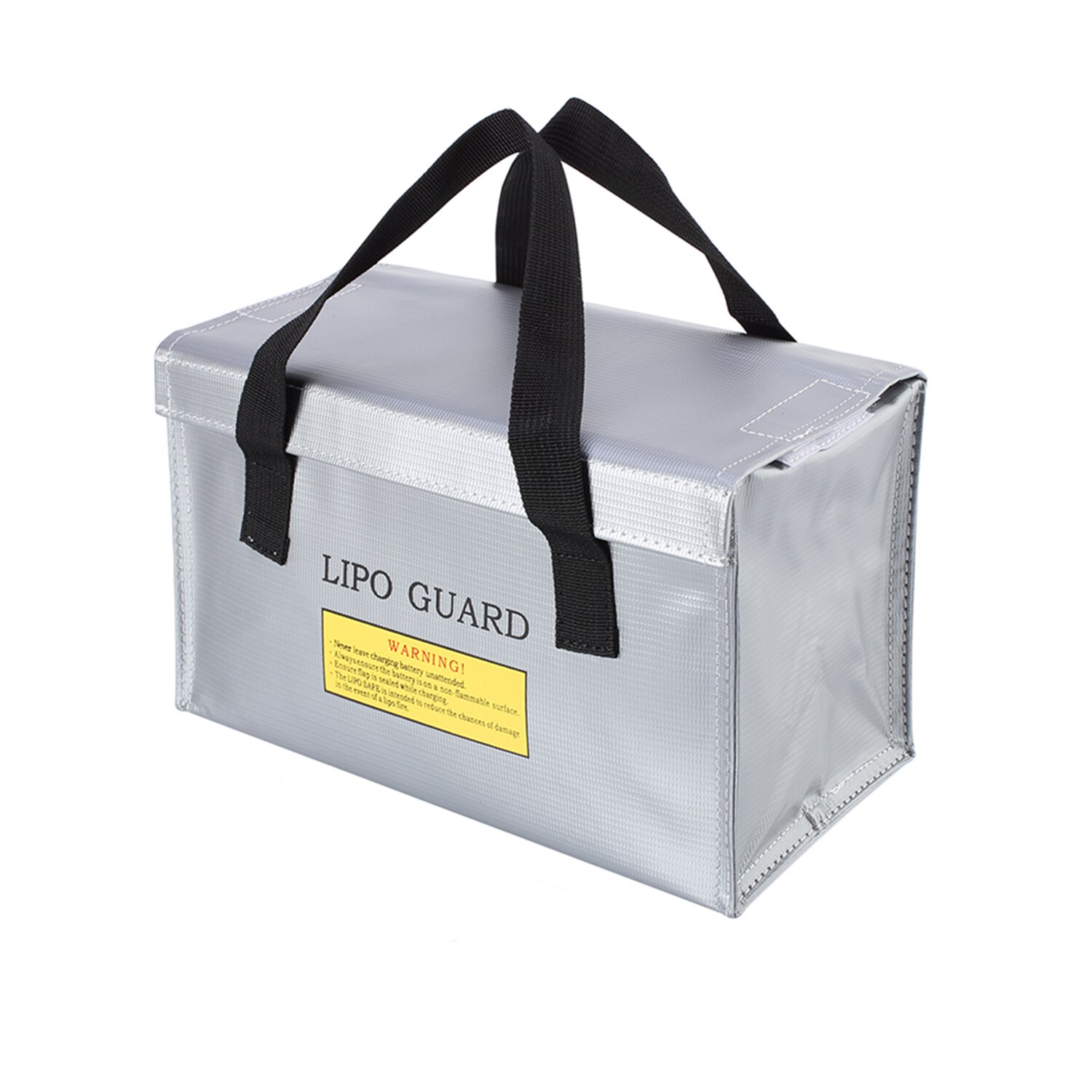 Portable Explosionproof Battery Safe Bag Guard Fireproof Fiberglass Inside Large Capacity Storage Case Pouch for Battery Storage: Silver