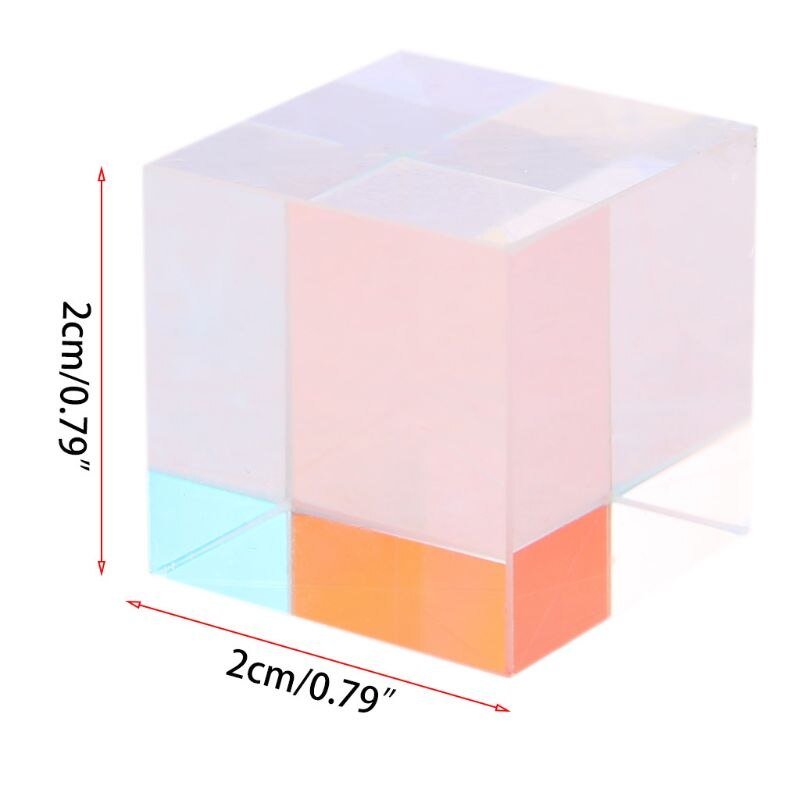 Cube dichroïque en verre optique, Cube dichroïque coloré, prisme triangulaire pour enseigner la physique du spectre lumineux